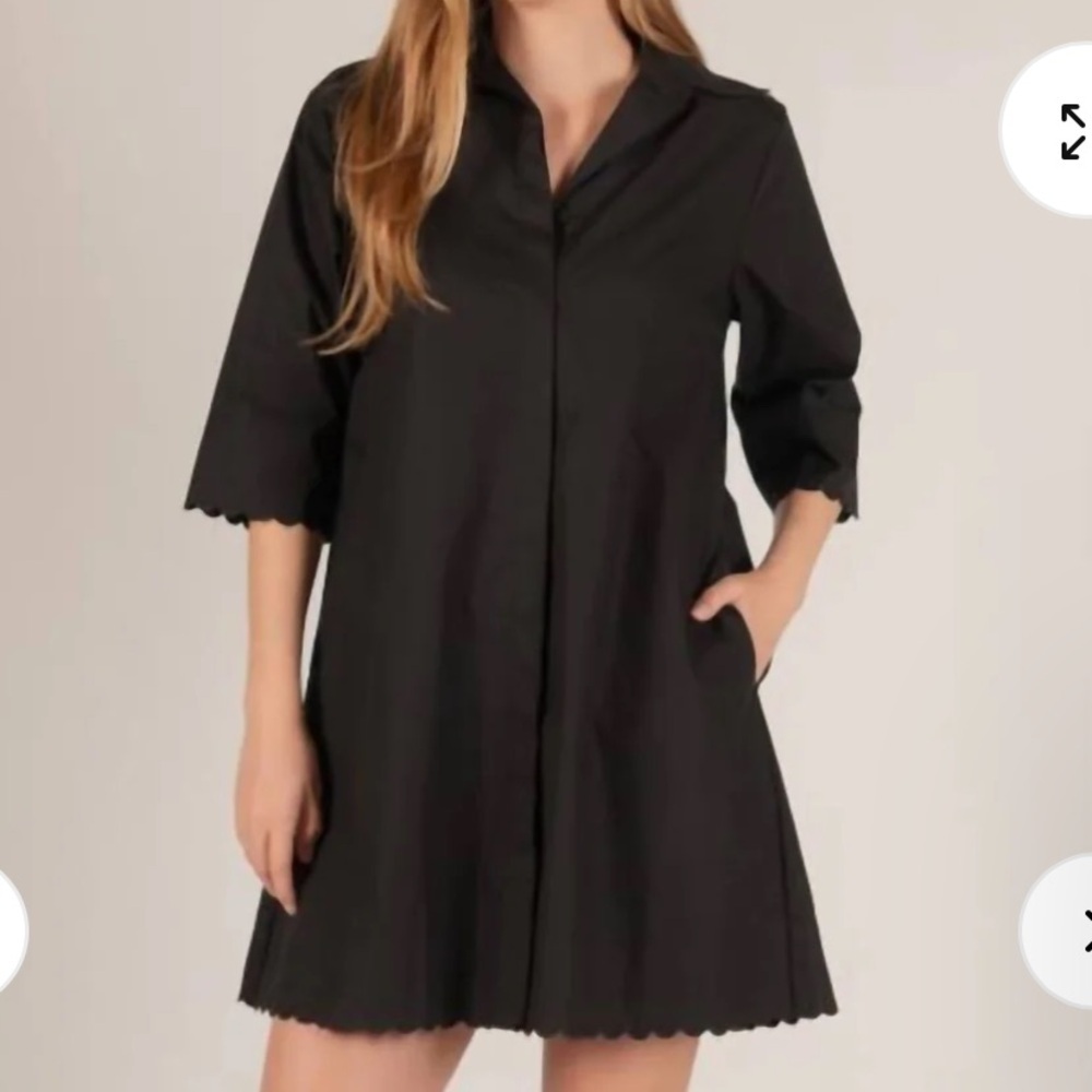 Black Button-Up Dress p Cill size extra small 100% cotton with pockets